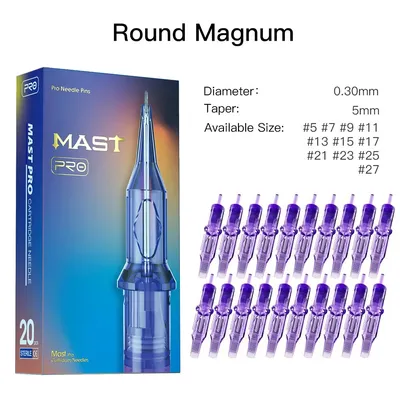 Mast PRO Round Magnum RM 100% Original Sterilized Tattoo Needles Makeup Permanent Tattoo Cartridge