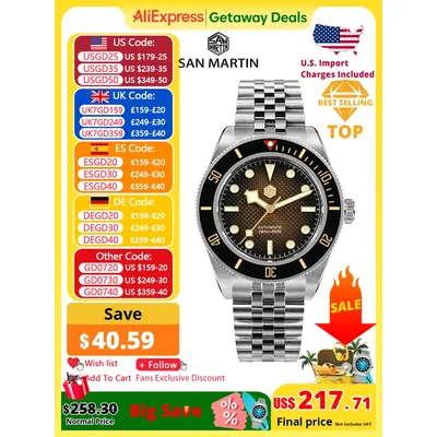San Martin 3D Waffle Dial New 40mm Dive Watch NH35 Men's Watches Automatic Mechanical Sapphire Waterproof 200m Luminous SN0128
