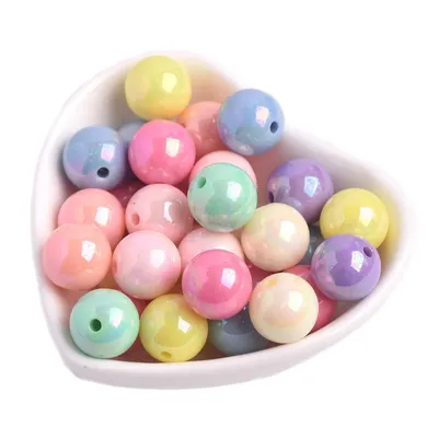 Shiny AB Plated Spring Colors Round 6mm 8mm 10mm 12mm 14mm 16mm 18mm 20mm Acrylic Plastic Loose