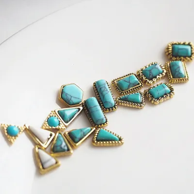 50pcs/lot Japanese Korean Manicure green turquoise 3D Alloy Nail Art Rivet Metal Nails art