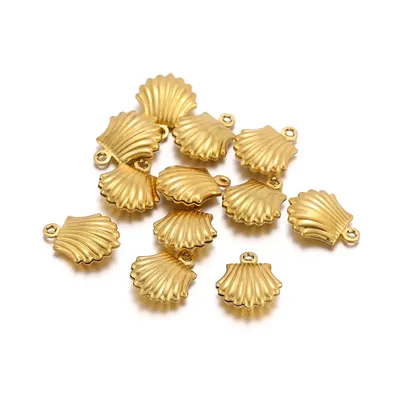 20Pcs Stainless Steel Summer Shell Hollow Charms Pendant for DIY Jewelry Making Necklaces Bracelets Accessories Wholesale