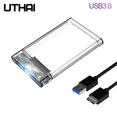 3.0/2.0 HDD Enclosure 2.5inch SATA SSD Hard Drive Case with 5Gbps Transfer Speed and Transparent