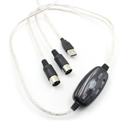 Professional MIDI Cable USB IN-OUT PC to Music Electronic Keyboard Adapter Cord Musical Enjoyable