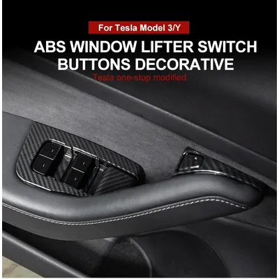 Window Lifter Switch Buttons For Tesla Model 3 Y Cover Trim Frame Sticker Carbon Fiber ABS LHDCar