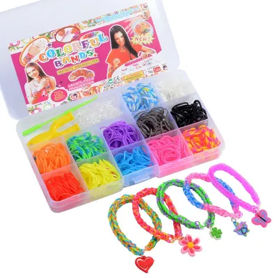 Elastic Rubber Bands DIY Tool Set Colorful Weave Machine Bracelet Handicraft Kit Girl Gift Kids Toys