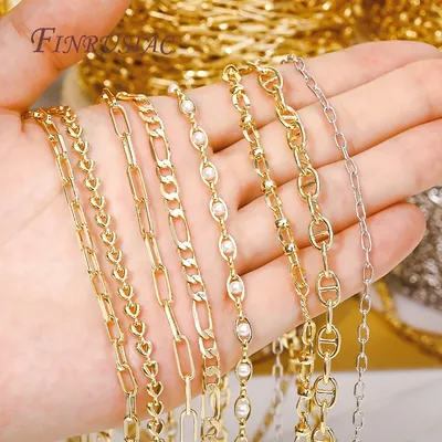 Multi-types 14K Gold Plated Metal Chain Roll For Jewelry Making,Handmade DIY Necklace Cable Chain Spool,Supplies For Jewelry