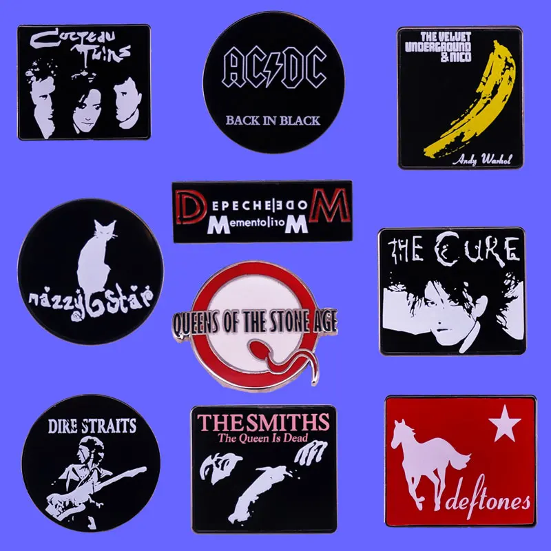 Various Classic Chronology Rock Band Logo Badge Cartoon Music Album Lyrics Metal Pin Accessories Jacket Decorate Singer fan Gift