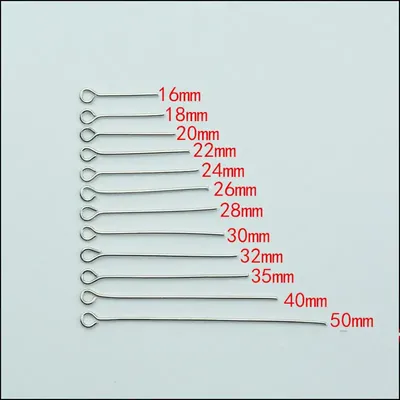 1000pcs 9-Shaped White K/black/bronze/Gold Color 18-40mm Eye Pins Head Pins Findings Connectors for Jewelry Making