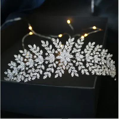 Luxury Bridal Headbands Wedding Hair Jewelry Accessories Cubic Zirconia CZ Elegant Bride Tiaras