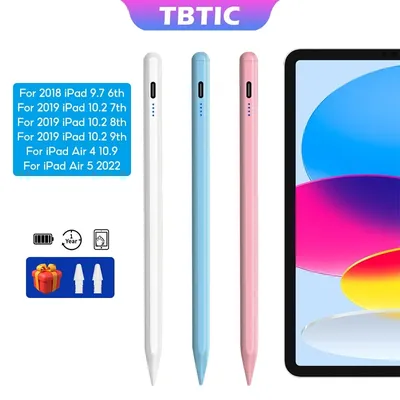 TBTIC Active Capacitive Stylus Pencil Pen with Palm Rejection Tilt for IPad Air 4 5th 10th Pro12.9