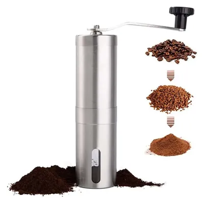 Manual Coffee Grinder Stainless Steel Manual Conical Burr Coffee Bean Grinder with Hand Crank and 18