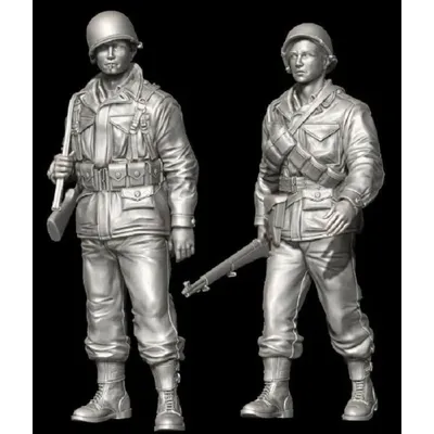 1/35 Resin Figure Model Building Kits Historical Hobby Miniature Us Soldiers in M43 Uniform Set