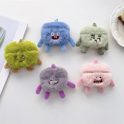 Cute Cartoon Fur Earphone Case for Airpods Pro 3 2 1 Air Pods Pro2 2nd 3rd Generation Funny Fluffy