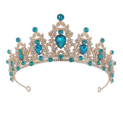 KMVEXO Wedding Hair Tiara Crystal Bridal Crown Gold Color Diadem Veil Tiaras Wedding Hair