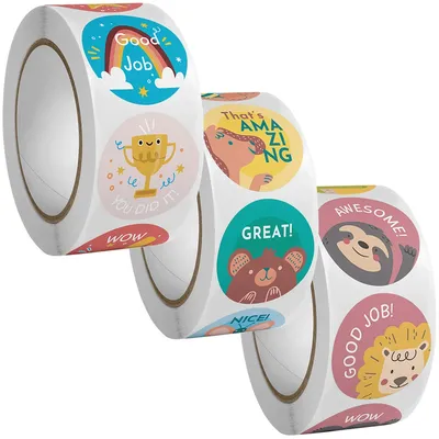 100-500Pcs Cute Cartoon Animals Reward Stickers for Kids School Teacher Supplies Kids Classic Toy