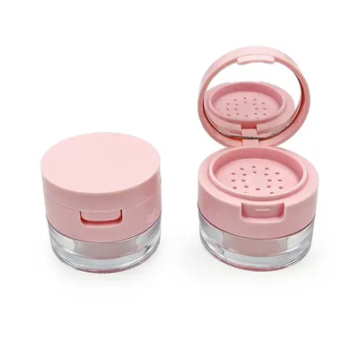 1Pcs 3g/5g Portable Powder Box Empty Loose Powder Container With Sieve Mirror Cosmetic Sifter Loose