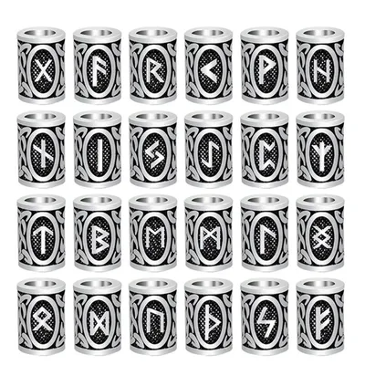 24pcs/lot Viking Dreadlock Beads 3D Charms Pendant for Hair Bead Bread Ring Clip Tubes Jewelry Finding Hair Styling Tool Braider