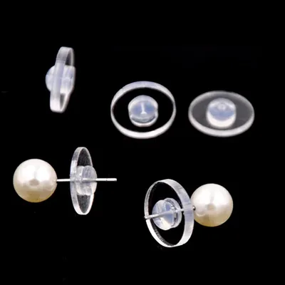 10-20pcs Ear Back Stoppers Silicone Round Ear Plug Blocked Caps Earring Sleeves For Jewelry Making