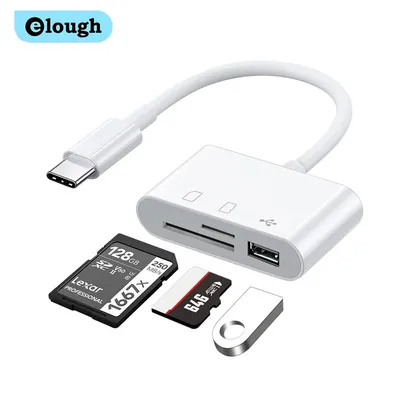 Elough Type C Adapter TF CF SD Memory Card Reader USB C Card Adapter For Macbook Huawei Samsung