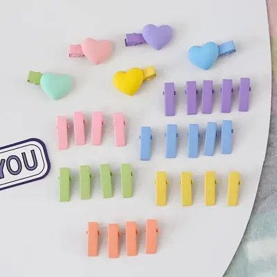 100Pcs/Lot 2cm Small Square DIY Hairpin Baking Paint Homemade Pet Doll Kids Hair Clip Candy Color