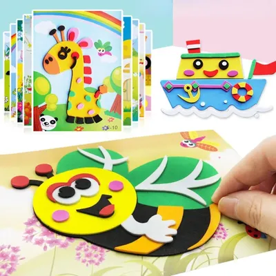 10Pcs DIY Creative Cartoon Animal 3D EVA Foam Sticker Puzzle 20 Style Handmade Early Learning