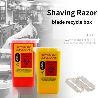 3 Colors Blade Recycling Bin Barber Shop Accessories Shaving Razor Blade Disposal Case Disposable