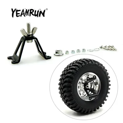 YEAHRUN Spare Wheel Tire Metal Rack Mount Holder Fixed Support Carrier for TRX4 Axial SCX10 1/10 Scales RC Crawler Cars