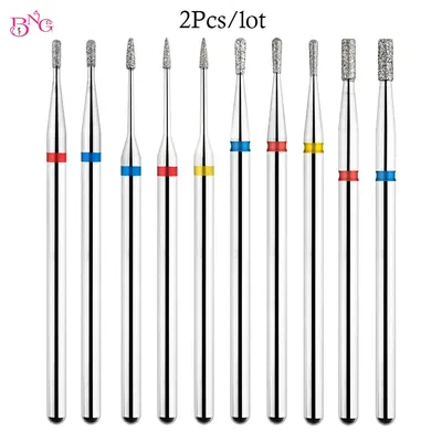 BNG 2Pcs Safety Nail Drill Bits Diamond Manicure Drill Bit Cuticle Remover 3/32" For Electric Nail