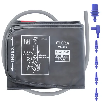 ELERA Adjustable Adult Arm Blood Pressure 22-60cm Cuff Big Size With 6pcs Connector 15-24CM Cuff