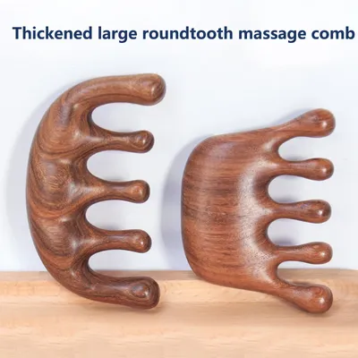 Sandalwood Hair Comb Scalp Relax Acupoint Massager Portable Wooden Handle Comb Anti-static Styling