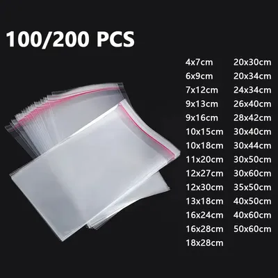 Cellophane Self-adhesive Bag Plastic Opp Transparent Sealed Jewelry Gift Food Candy Chothes Cake