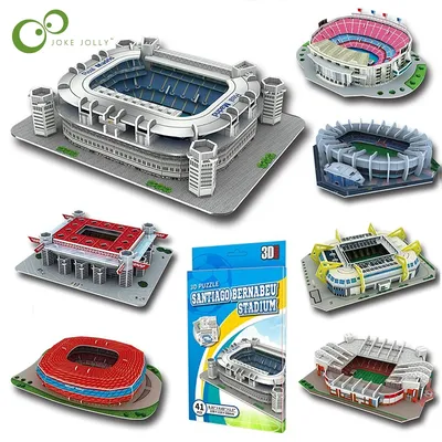 Miniature Football Field 3D DIY Puzzle World Famous Stadiums Models Football Game Peripheral Toys