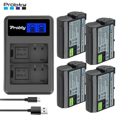 2800mAh EN-EL15A EN-EL15C EL15 EN EL15 Battery + LED Charger for Nikon D500, D610, D750, D800, D810,