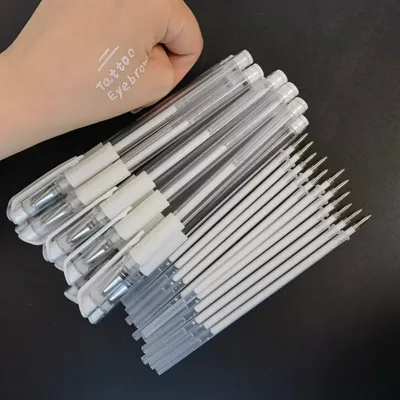 10/20 White Surgical Eyebrow Tattoo Skin Marker Pen Tool Accessories Tattoo Marker Pen With refill