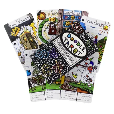 Doodle Tarot Cards Divination Deck English Versions Edition Oracle Board Playing Table Games For