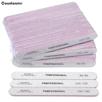 50Pcs Double Sided Sandpaper Nail File 80/100/180 Emery Board Trimmer Manicure Buffer For Manicure