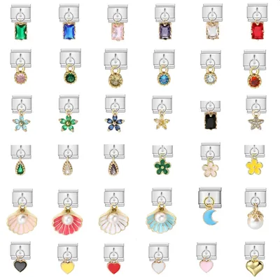 New Italian Charm Bracelet Pendant Series Shell Pearl Personalized Assembly Chain y2k cute Link