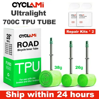 CYCLami Ultralight 26g 38 grams Bike Inner Tube 700 x 18 25 28 32 Road MTB Bicycle TPU Material Tire
