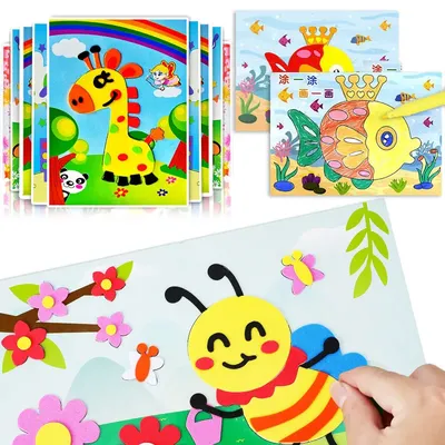5-20Pcs New 3D EVA Foam Sticker Puzzle Game DIY Cartoon Animal Learning Education Toys For Children