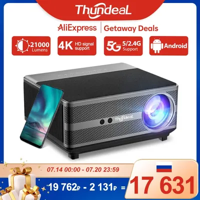 ThundeaL Full HD 1080P Projector TD98 WiFi LED 2K 4K Video Movie Beam TD98W Android Projector PK DLP Home Theater Cinema Beamer