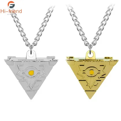 Anime Yu-Gi-Oh Keychain Necklace Yugi Muto Millenium Puzzle Millennium Wheel Wisdom Pendant for Women Men Car Necklace Jewelry