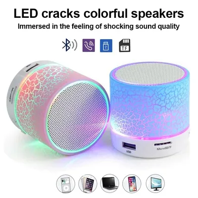 Portable Bluetooth Speaker Mini Wireless Speaker Colorful LED TF Card USB Subwoofer MP3 Music Sound