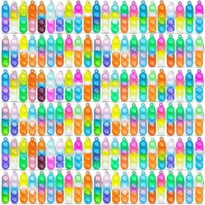 30pcs Mini Pop Keychain Fidget Toys Push Pop Bulk Keychain Party Favors For Kids Pop Bubble Toys