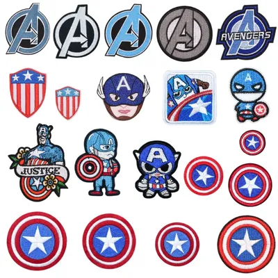 Disney Marvel The Avengers Captain American Cartoon Iron on Heat Transfer Patches Stickers Clothes