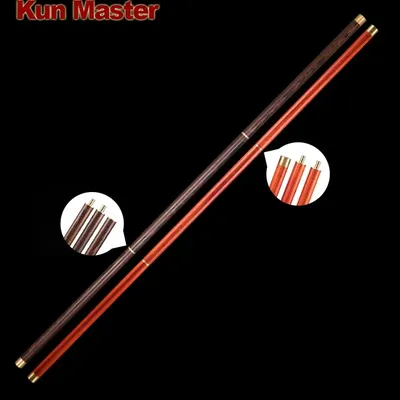 Martial Arts Wood Stick Kung Fu Training Stick Wu Shu Equipment Rose Wood Chicken Wing Wood Copper Cap 3 Part Combination