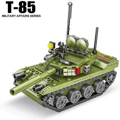 Military T-85 Main Battle Tank Vehicles WW2 Army Soldier Figures Building Blocks Kids Toys For
