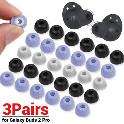 3/2/1 Pairs Memory Foam Eartips for Samsung Galaxy Buds 2 Pro Noise Reducing Replacement Soft