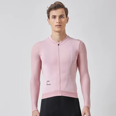 SPEXCEL New Pro Long Sleeve Cycling Jersey Summer Lightweight Fabric lLow Collar Design With Light