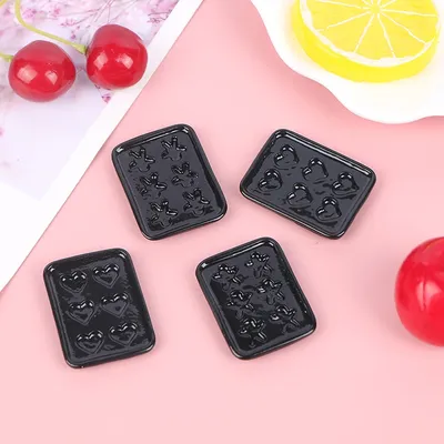 1/12 Dollhouse Miniature Accessories Mini Metal Plate Dollhouse Miniature Baking Tray for Doll House Decoration