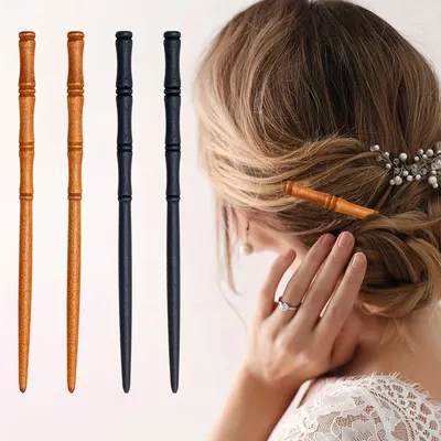4pcs Stick Hair Clips Pins Women Wood Hair Sticks Natural Chopstick Shaped Hairpin Classic Ethnic